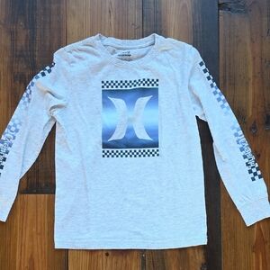 Hurley Kids Long Sleeve Tee with Blue Graphics